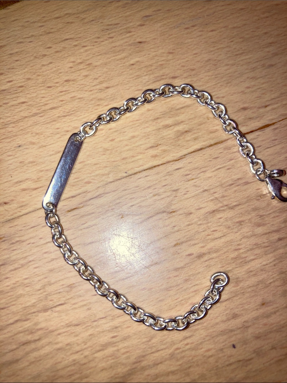 Sterling silver .925 Pandora engravable bar link bracelet - Picture 6 of 8